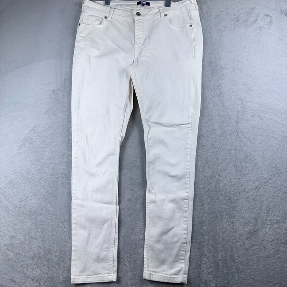 Asos Design Push Up Skinny Jeans Denim Stretch Mid Rise Womens White Size W35 - Picture 1 of 11